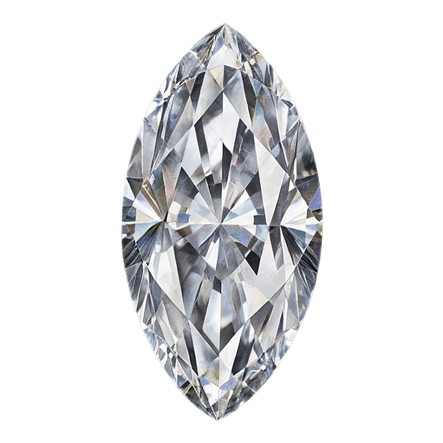 Marquise Cut Moissanite Stone With Certificate Only — D Color VVS1