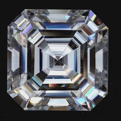 Asscher Cut Moissanite Stone With Certificate Only — D Color VVS1